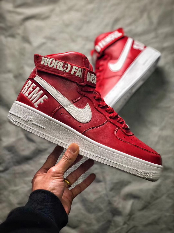 Authentic Superme X Nike Air Force 1 SP High Red